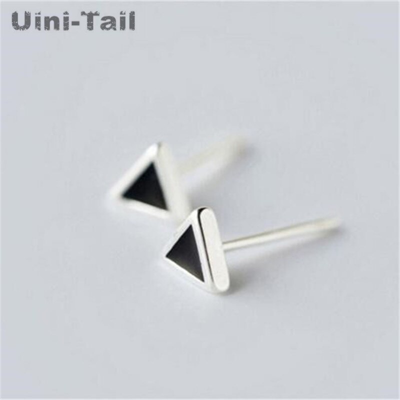 Uini-Staart Klassieke 925 Sterling Zilver Geometrische Zwarte Oorbellen Koreaanse Versie Van De Hipster Oorbellen Persoonlijkheid Mode GN366