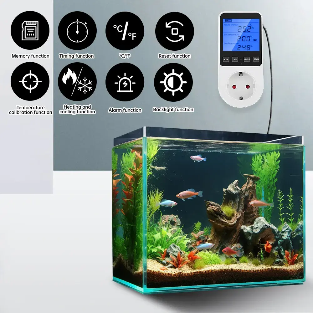 Digital Temperature Controller Socket Thermostat E... – Vicedeal