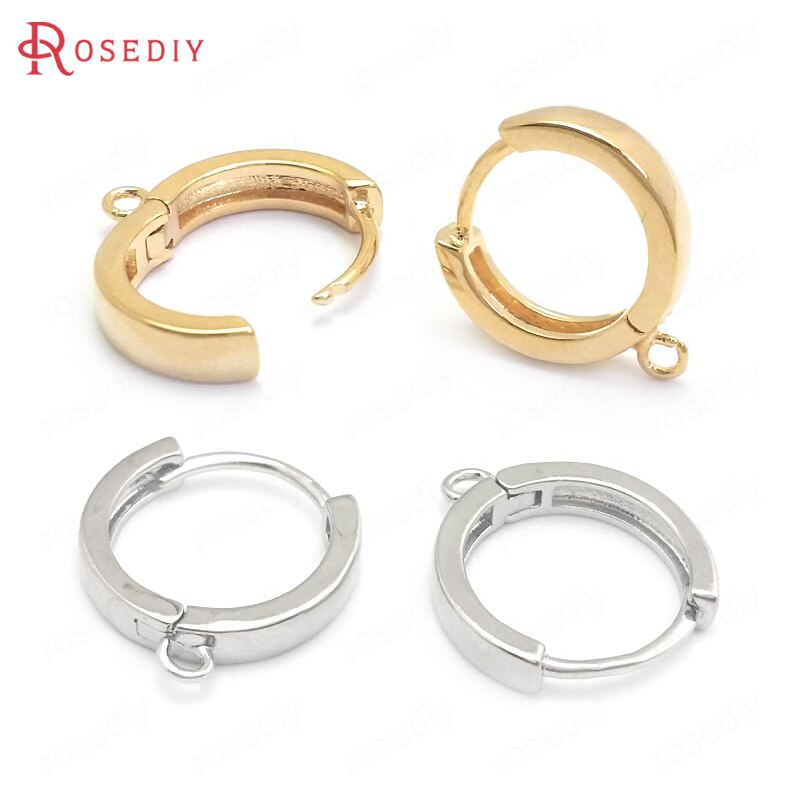 (37205)6 kpl 15mm 24k kullanvärinen messinki pyöreä pyöreä korvakorut vanteet korujen valmistustarvikkeet tee-se-itse löydöt tarvikkeet