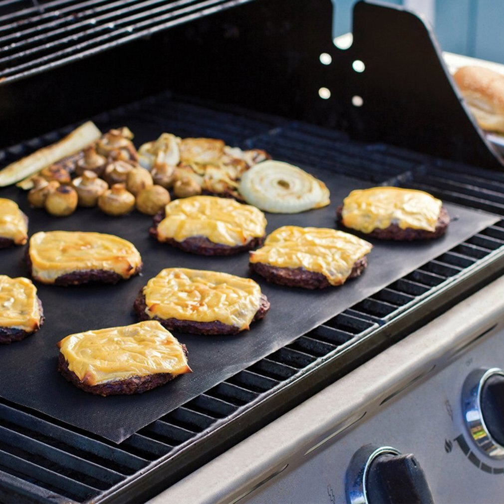 Safely Bbq Grill Mat 5pcs Non-stick Ptfe Coated Fiberglass Fabric Reusable Picnic Cooking Barbecue Bbq Grill Mat