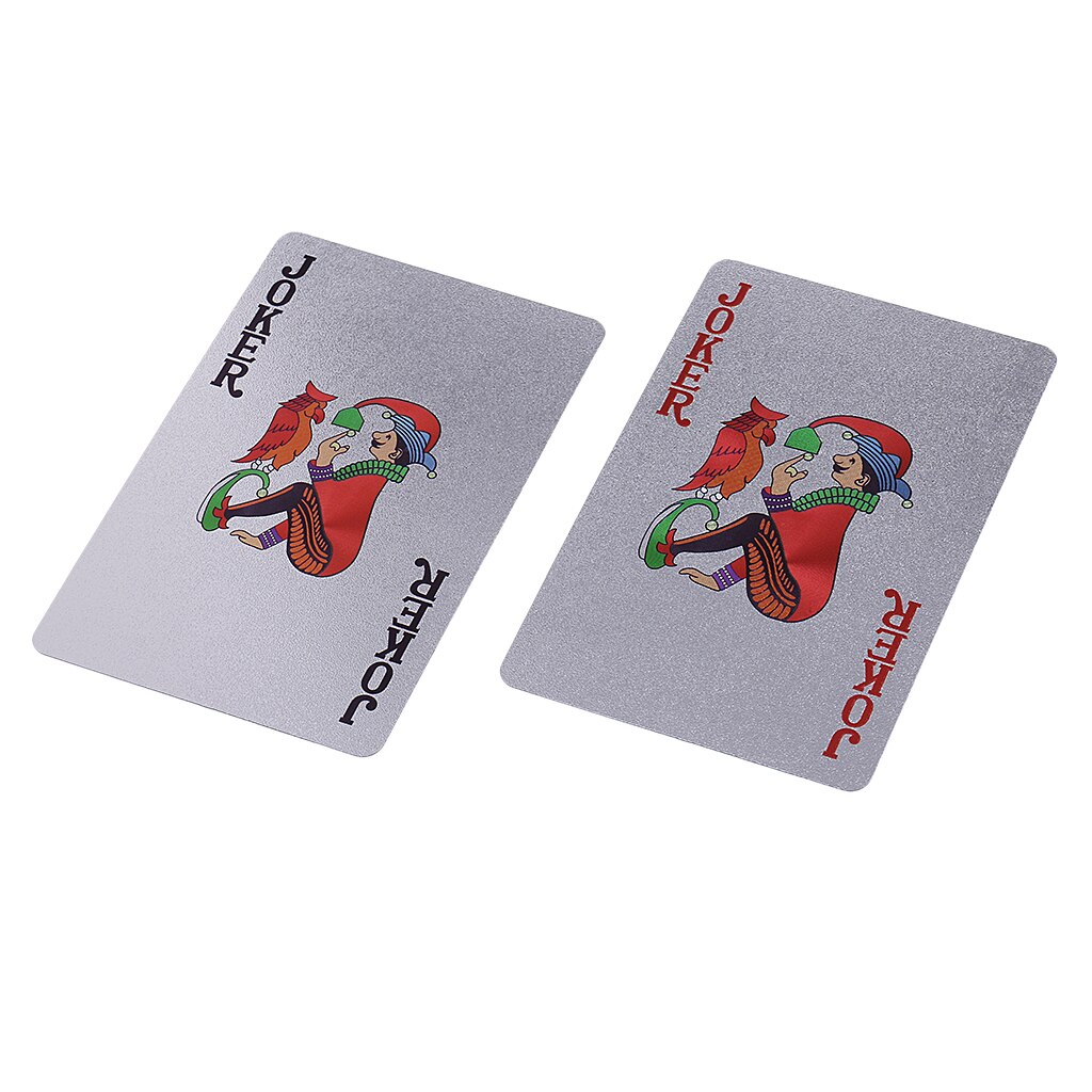 1 Deck Silver Foil Waterproof Plastic Poker PVC Playing Cards Game Pokers