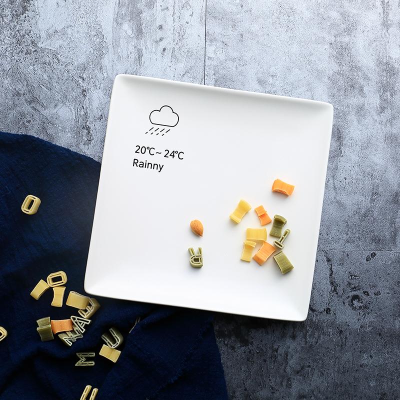 nordycki Zachodni stek kwadratowy talerz ceramiczny nowoczesna prostota kreatywna pogoda makaron ciasto talerz na owoce kochanie talerze 4 sztuk/zestaw