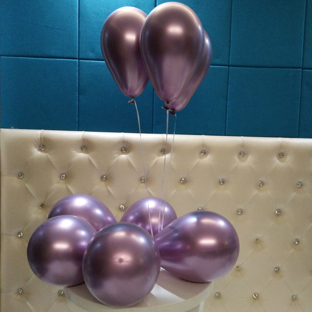 12 '' krom metalliske runde latex balloner guld sølv lyserøde helium balloner til bryllup hotel fødselsdagsfest dekoration 10 stk: Lilla 10 stk