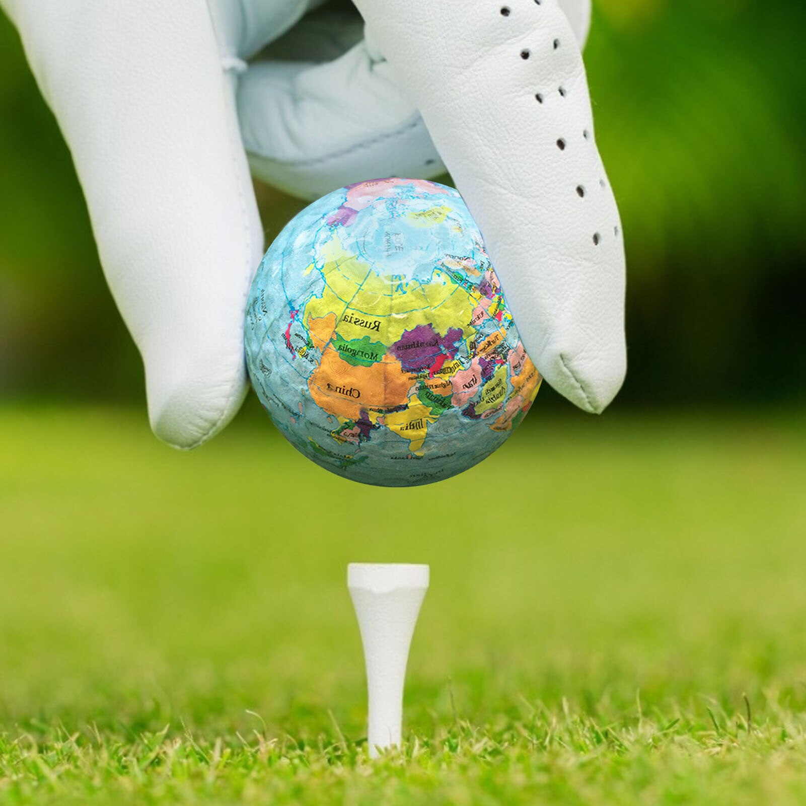 Globe Map Print Earth Golf Balls Indoor Outdoor Beginner Practice Training Tool Golf Practice Ball World Collection Globe
