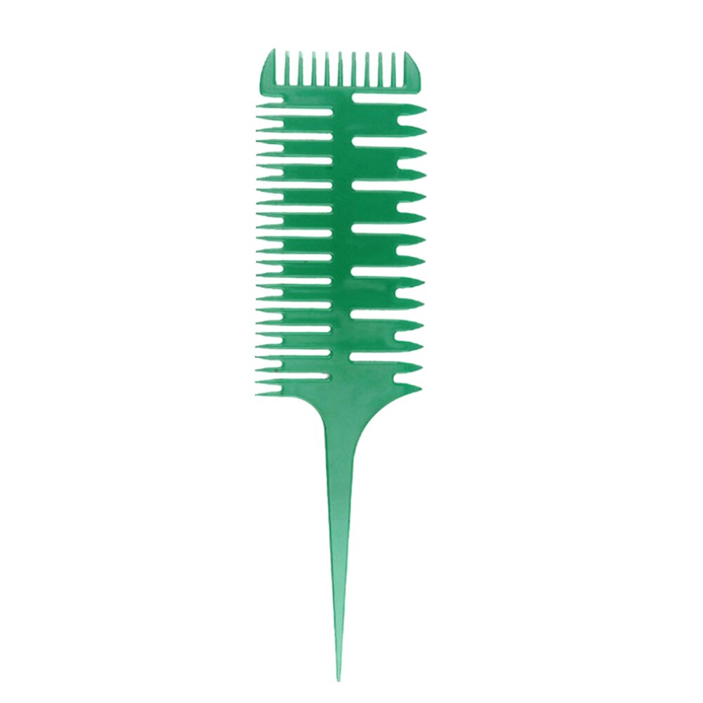 3-Sided Teeth Fishbone Comb Art Highlighting Hairbrush DIY Hairstyle Dyeing Tool: Green