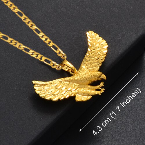 Anniyo Albanischen Adler Anhänger Halsketten Frauen Männer Charm Lion Schildkröte Schmuck Afrikanische Halskette hip hop Zubehör #232406: A / 45cm