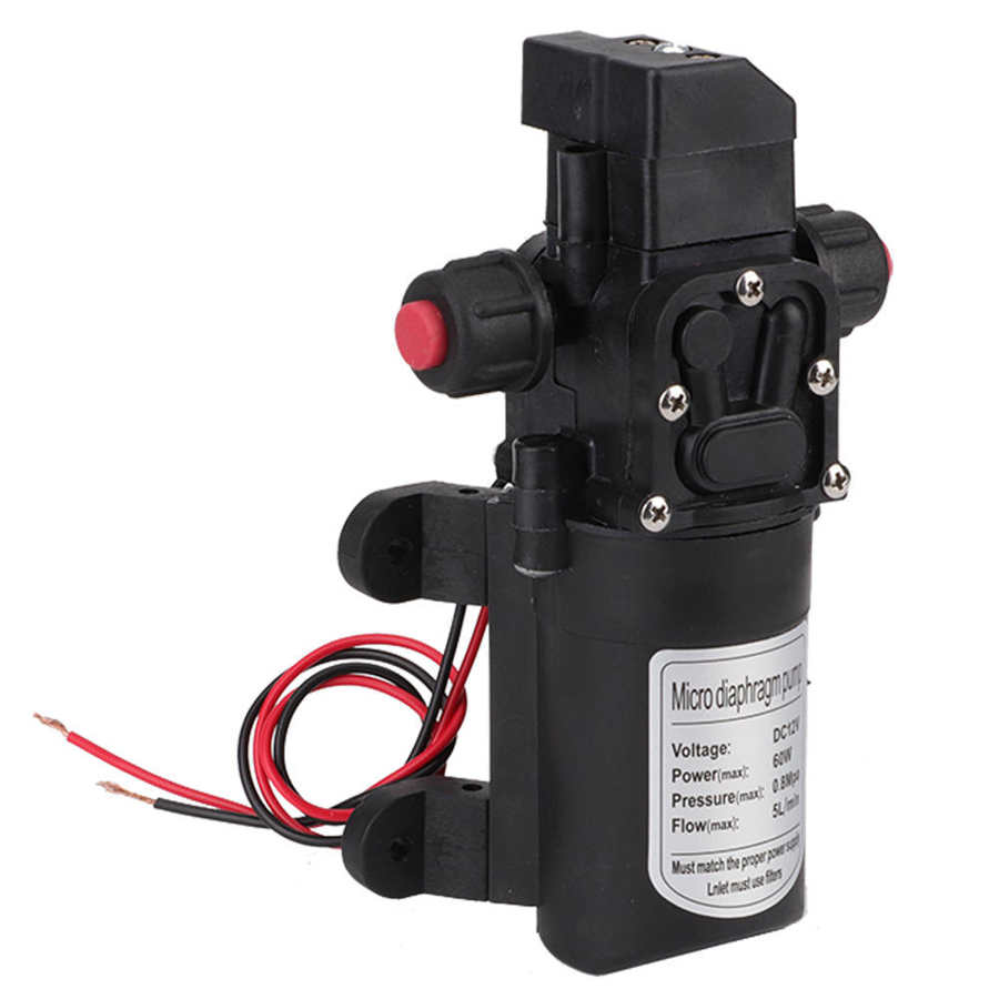 Electric Diaphragm Water Pump DC 12V 60W Automatic Switch 115Psi High Pressure Car Washing Spray Water Diaphragm Pump