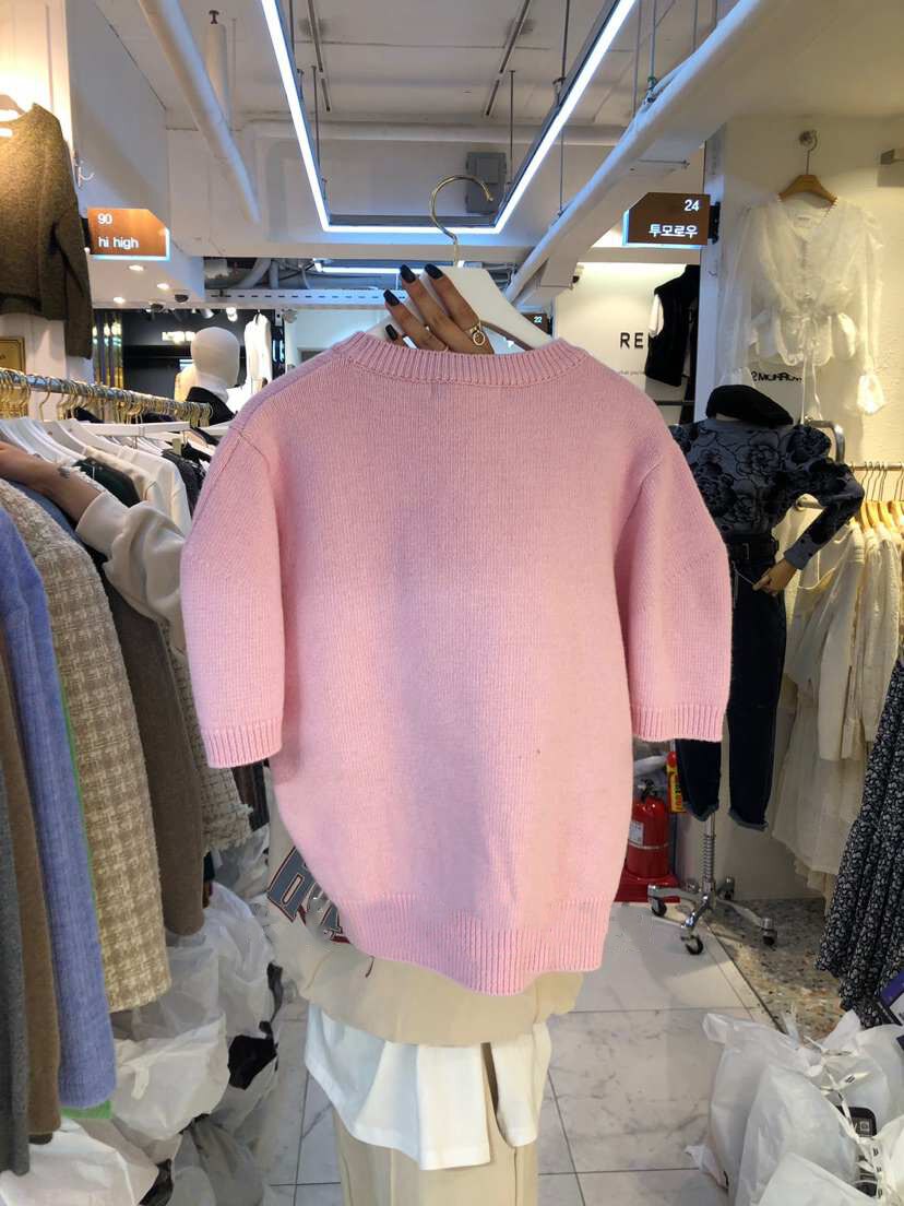Nomikuma Korean Sweet Short Sleeve Knitted Pullovers Causal O-neck Women Sweater Spring Knitwear Jumpers 6F273