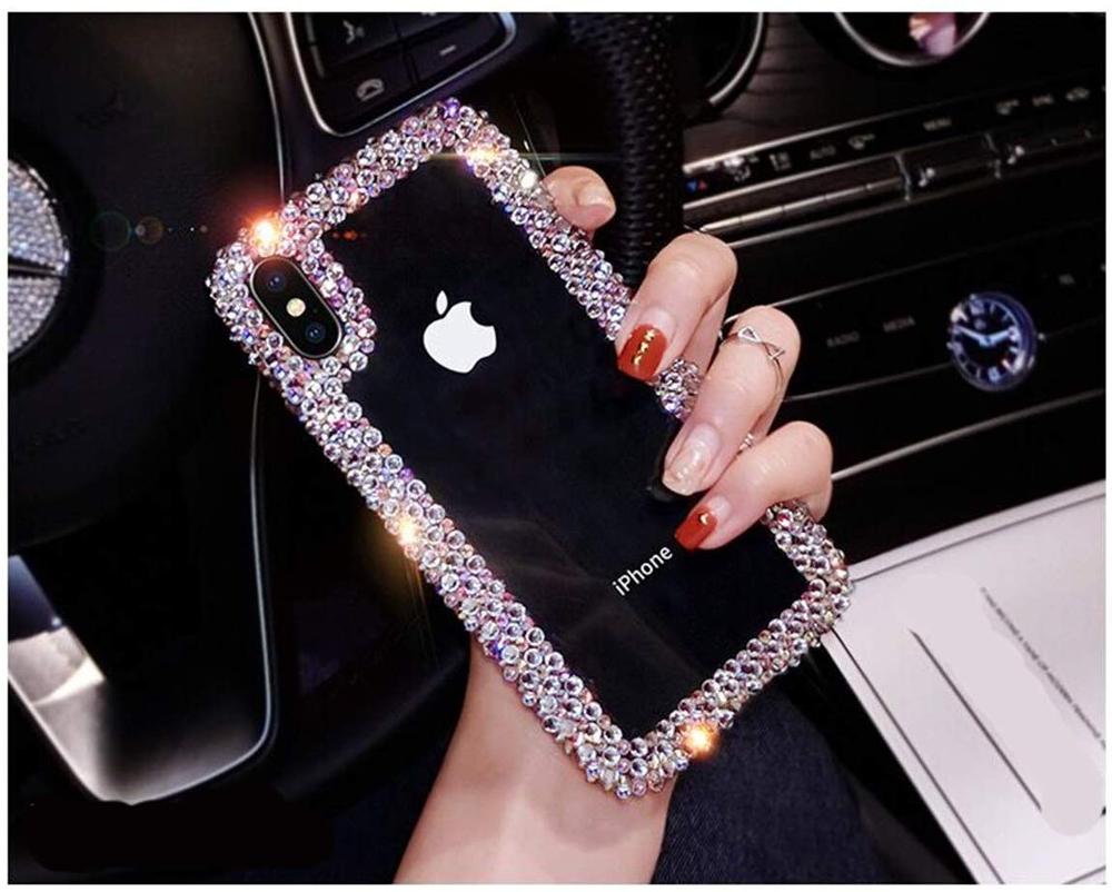 Para iPhone 11 Pro Max funda Xs Max Xr X 10 8 7 6 6s Plus SE cubierta transparente de diamante brillante bonito para mujer