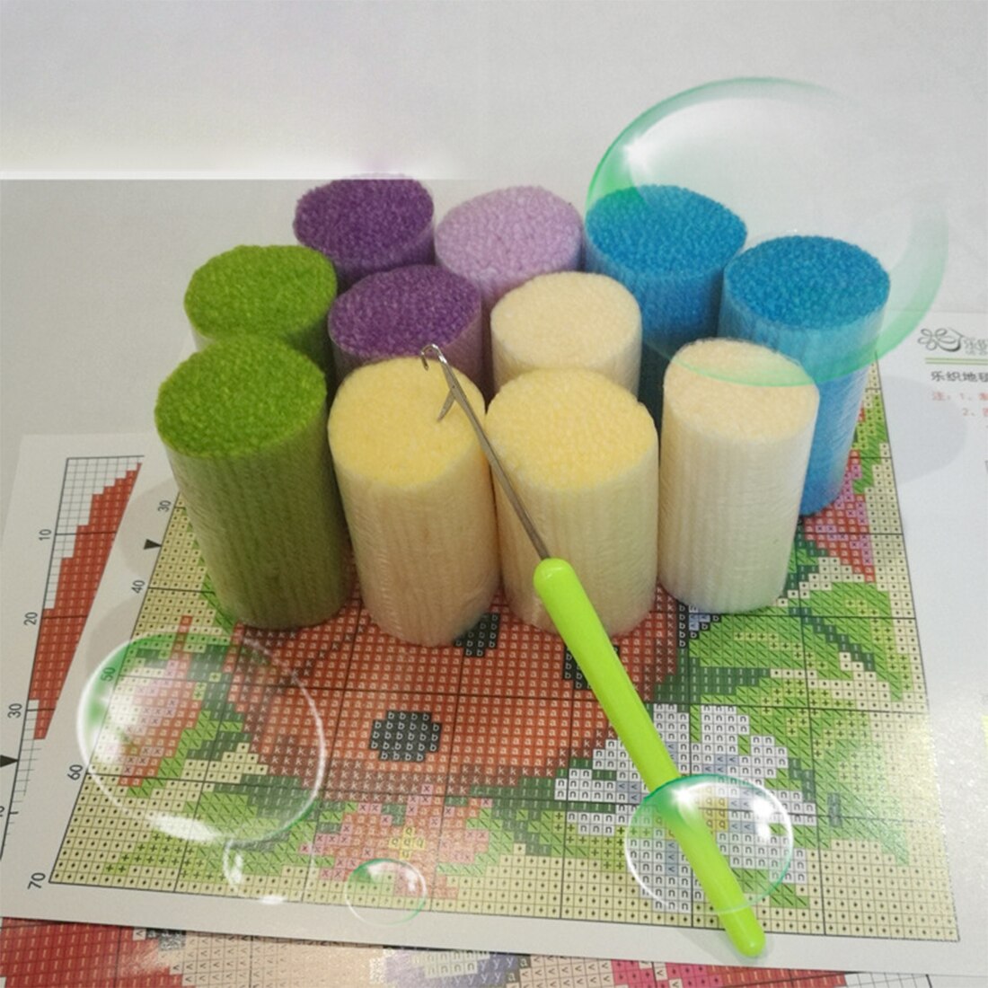 50 x 42cm DIY Latch Hook Kit Carpet Cushion Crocheting Rug Sewing Craft birthdaty - Mushroom House