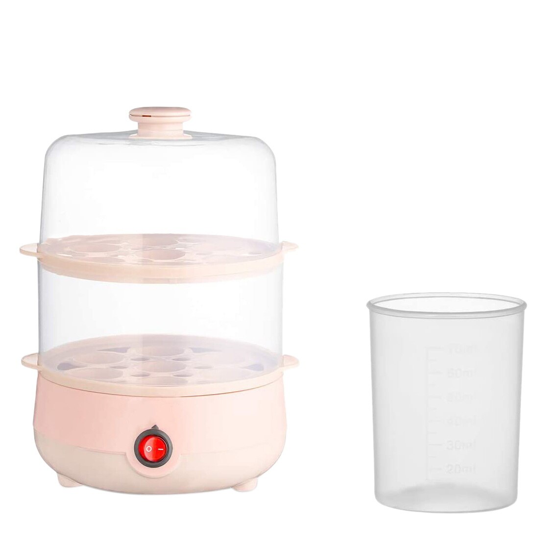 Mini Elektrische Pan Ketels 2-Layer Gekookt Ei Fornuis Multifunctionele Warmte 14 Eieren Broodje Eten Boiler Steamer 220V auto Shut: Default Title