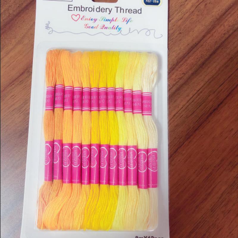 12Pcs Multicolor Similar DMC Thread Cross Stitch Cotton Sewing Skeins Embroidery Thread Floss Kit DIY Sewing Tools