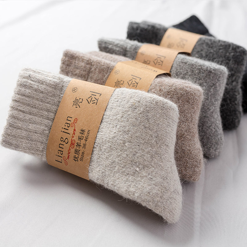 Super quente engraçado feliz masculino mais grosso meias sólidas lã merino coelho meias neve inverno meias calceta hombre skarpety meskie