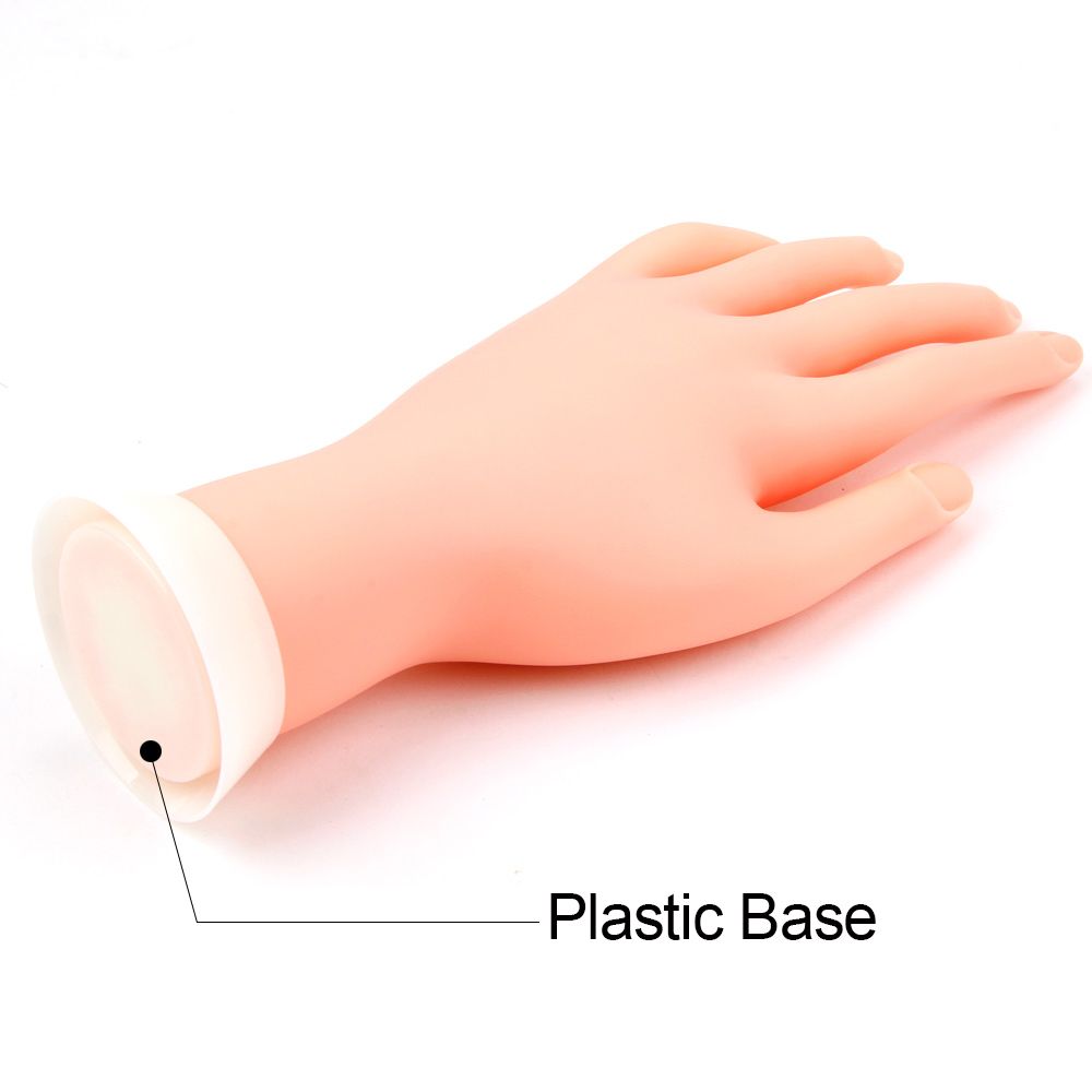 Soft Flexible Training Hand Model Silicone Nail Art Salon Practice Bendable Mannequin Hand Nail False Hand DIY Manicure Tools