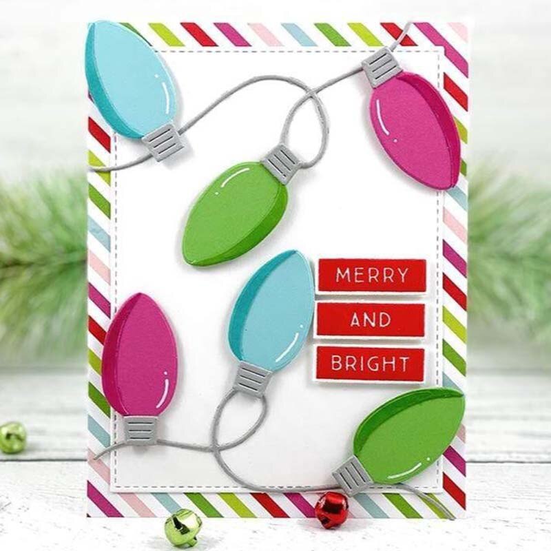 Metal Cutting Dies Christmas neon lights for Scrapbooking Steel Craft Die Cut Embossing Paper Card Album Stencil