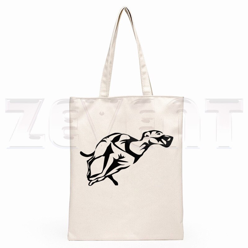 Greyhound Hund Leinwand Tasche Frauen Mädchen Einfache Große Kapazität Lagerung Handtasche Schulter Tasche Tote Reusable Student Bookbag: I