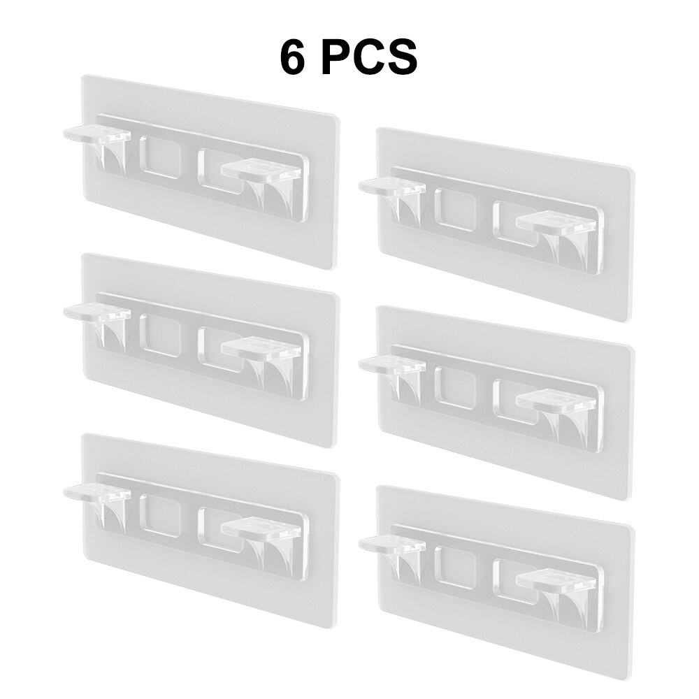 Itseliimautuvat hyllyn tukitapit muovikaappi kaappi hyllytuki klipsi rei'itysvapaa seinäripustin tarra keittiön kylpyhuoneeseen: Tyyppi 6 kpl