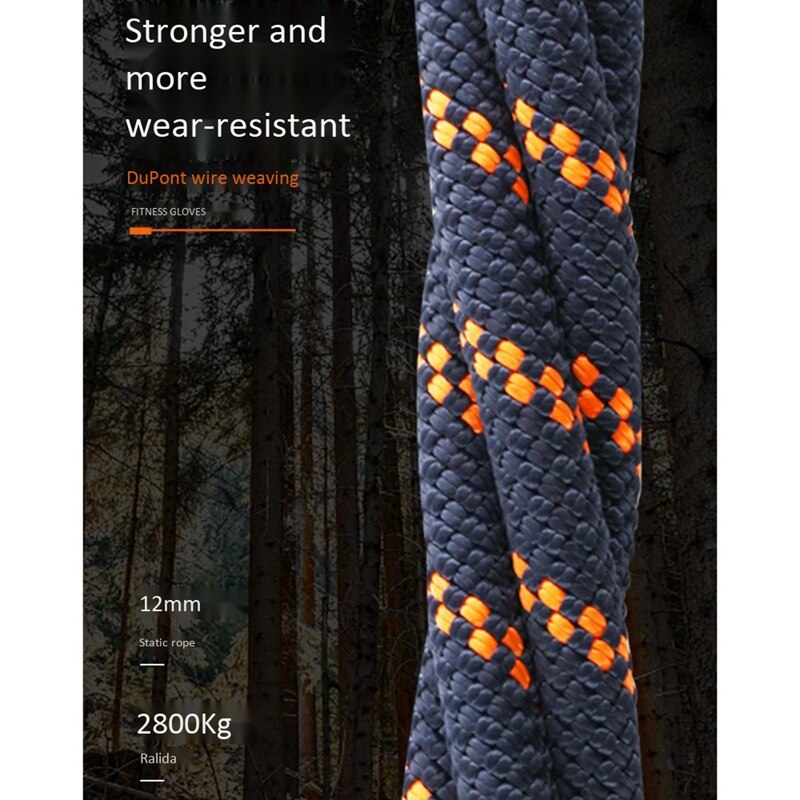 Cuerda de escalada en roca de 5M y 8 mm de grosor, Seguridad al aire libre para senderismo, cuerda de alta resistencia, eslinga de seguridad, soga para hacer rápel
