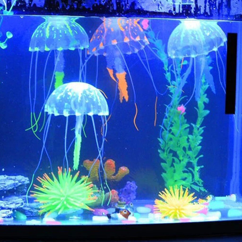 Ornement Fluorescent pour Aquarium, fausse méduse artificielle, beauté scintillante