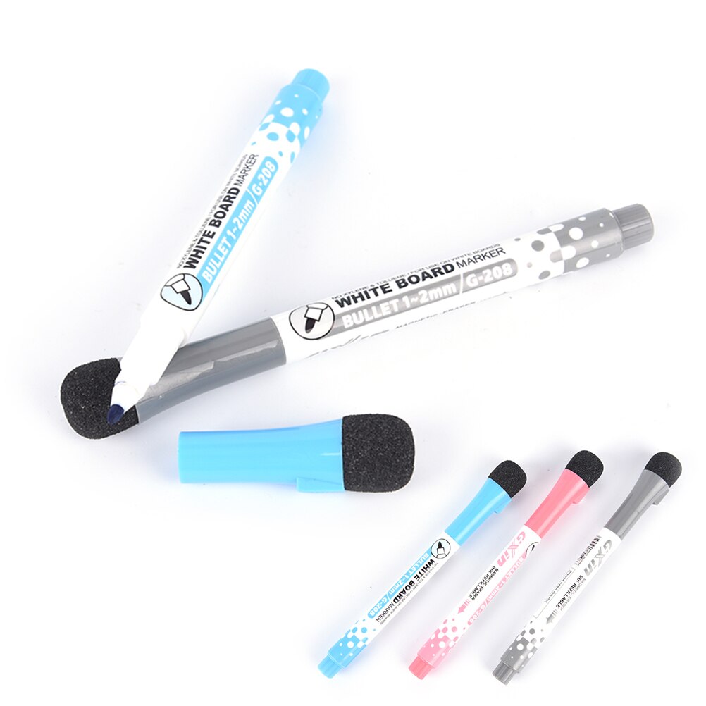 1pcsWhite tablero doble escritura borrar marcador penwhite Junta Borrador de rotulador de arte pluma de aceite 3 colores
