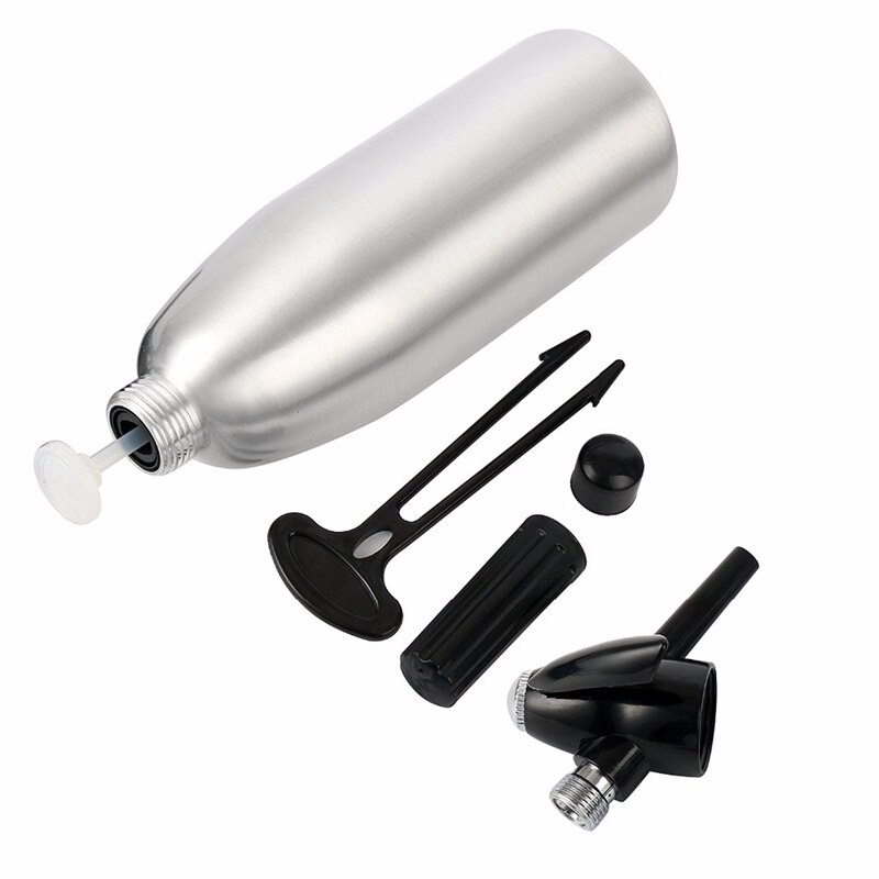 Tragbarer Soda Siphon, 1L Aluminium Sprudelwasser Maschine, Seltzer Wasser Maker für Zuhause, Kohlensäurehaltige Getränke & Cocktails, Manueller Sodastream Alternative (Silber Tragbarer Soda Siphon, 1L Aluminium Sprudelwasser Maschine, Seltzer Wasser Maker für Zuhause, Kohlensäurehaltige Getränke & Cocktails, Manueller Sodastream Alternative (Silber