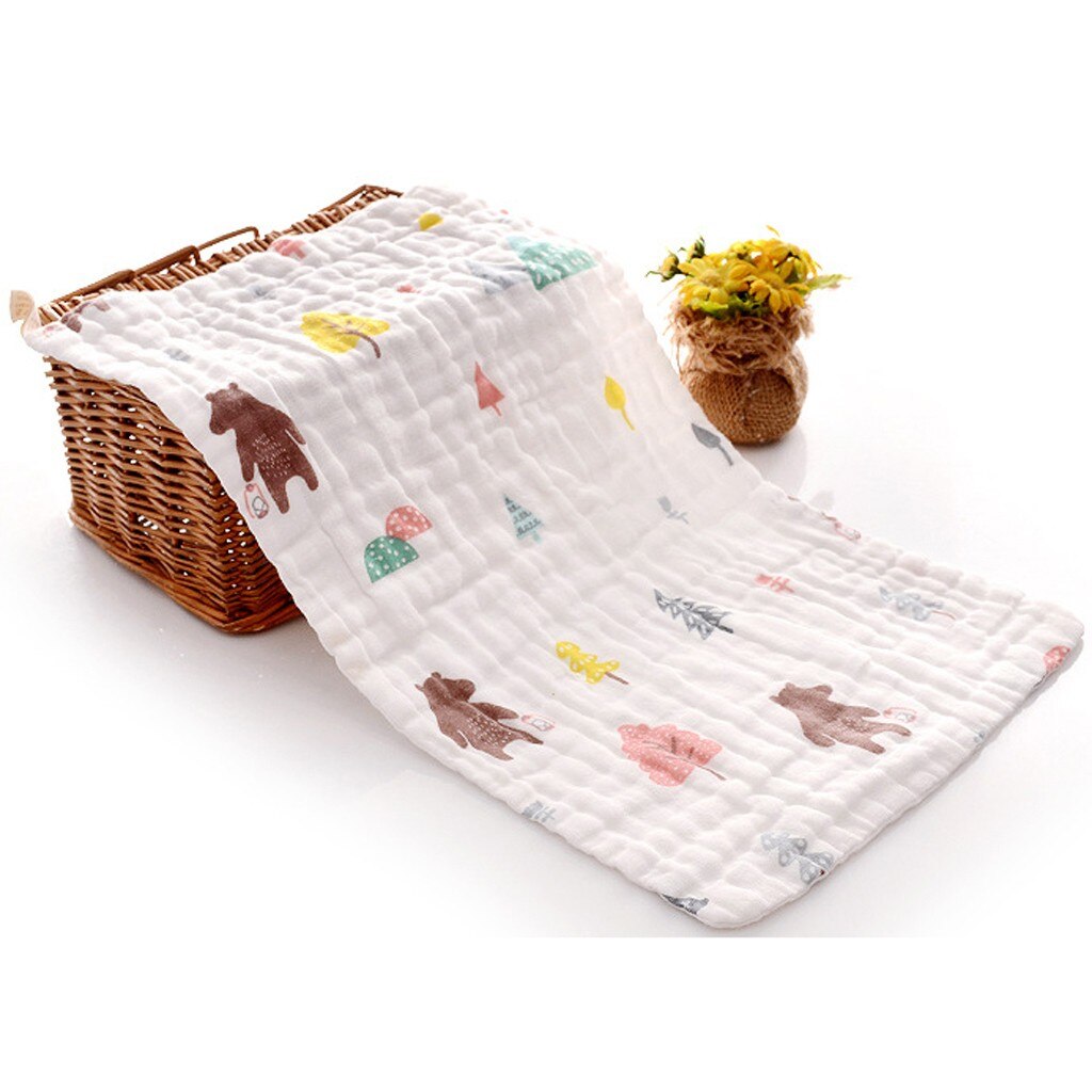 neugeboren Baby Karikatur Drucken Wasser waschen Baumwolle Gesicht waschen Handtuch Speichel Handtuch Musselin wickeln neugeboren Baby Bettwäsche Decken
