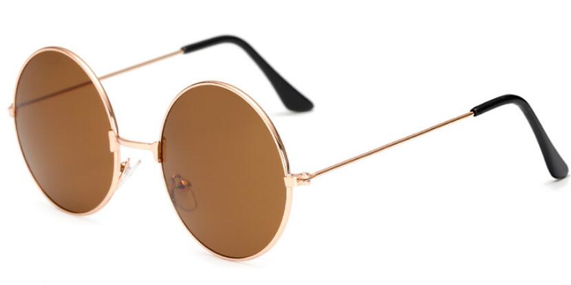 Nuevas Gafas de sol redondas para mujer, montura Retro dorada plateada negra, Gafas Unisex para hombre y mujer, Gafas de sol para hombre: Tea