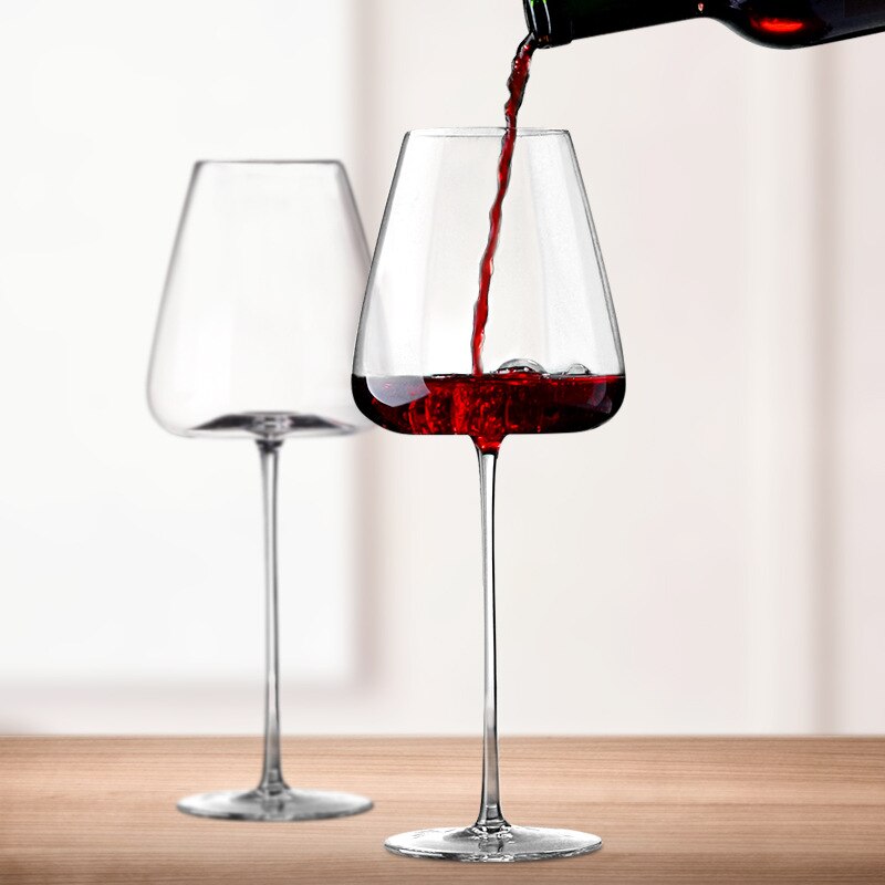 Obra de arte nivel de colección 500-600Ml copa de vino tinto hecha a mano cristal ultrafino Burdeos copa de Arte de degustación de vientre grande