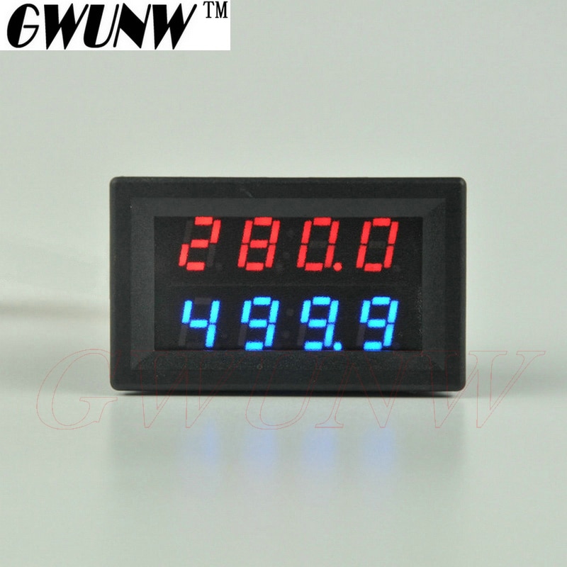 Gwunw BY42A 500V 1A Dc 4 Bit Digitale Spanning Ampèremeter Huidige Tester Meter Voltmeter Dual Display Rood Blauw Groen led