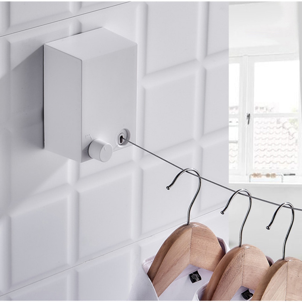 ADOREHOUSE-tendedero retráctil para colgar en la pared, colgador de ropa para interior, suministros de almacenamiento de ropa para el hogar