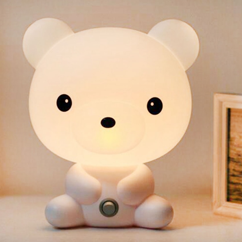 Cartoon nachtlampje Leuke panda beer tafel bureaulamp LED Kinderen Baby Slaap lamp Voor Slaapkamer bed indoor decor verlichting