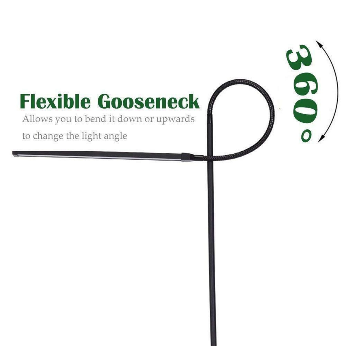 Modern LED Floor Lamp Dimming Toning 72leds USB Flexible Gooseneck Standing Reading Light with Stable Base for Bedroom Office