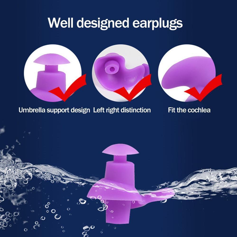 Silicone Waterproof Ear Plugs Swimming Earplugs Diving Anti Dustproof Water Sport Plug Swim Surf Noise K3V0