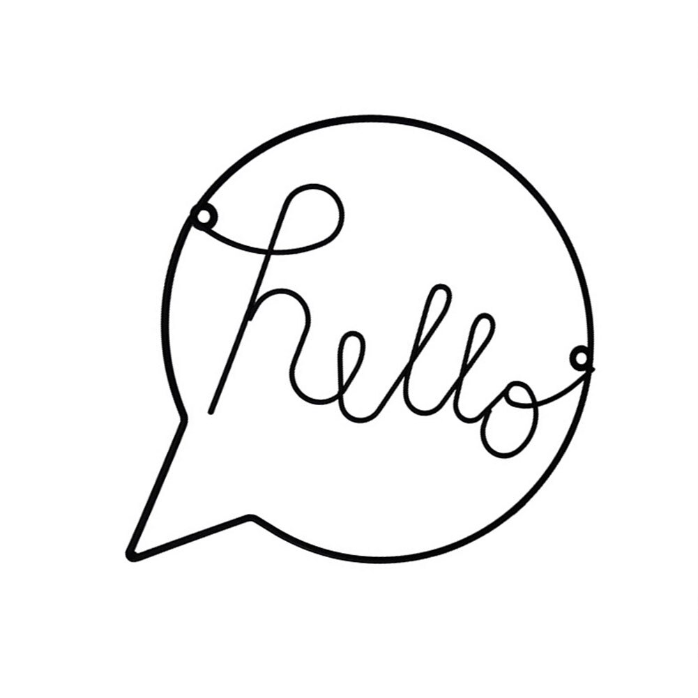 Nordic Stijl Ijzer Hello Teken Wall Art Nursery Decor Kinderkamer Decor Hal Teken Welkom Bord Muur Opknoping Decoratie ambachten: black