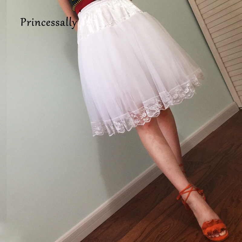 Petticoat For Short Wedding Dress White Soft Tulle Lace Rockabilly Underskirt Girls Wedding Accessories Wedding Dress Puffy Tutu