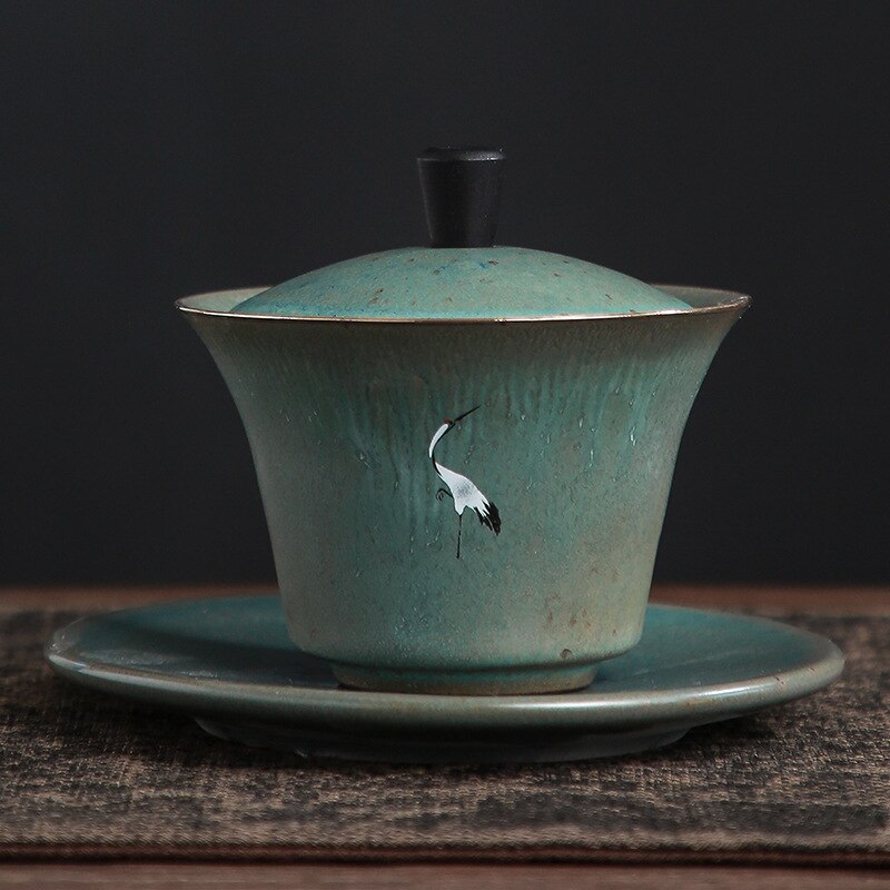 Japanske keramik traditioner gai wan tesæt benporcelæn kung fu gaiwan te porcelænskande til rejser smukke keramikredskaber: D1 180ml