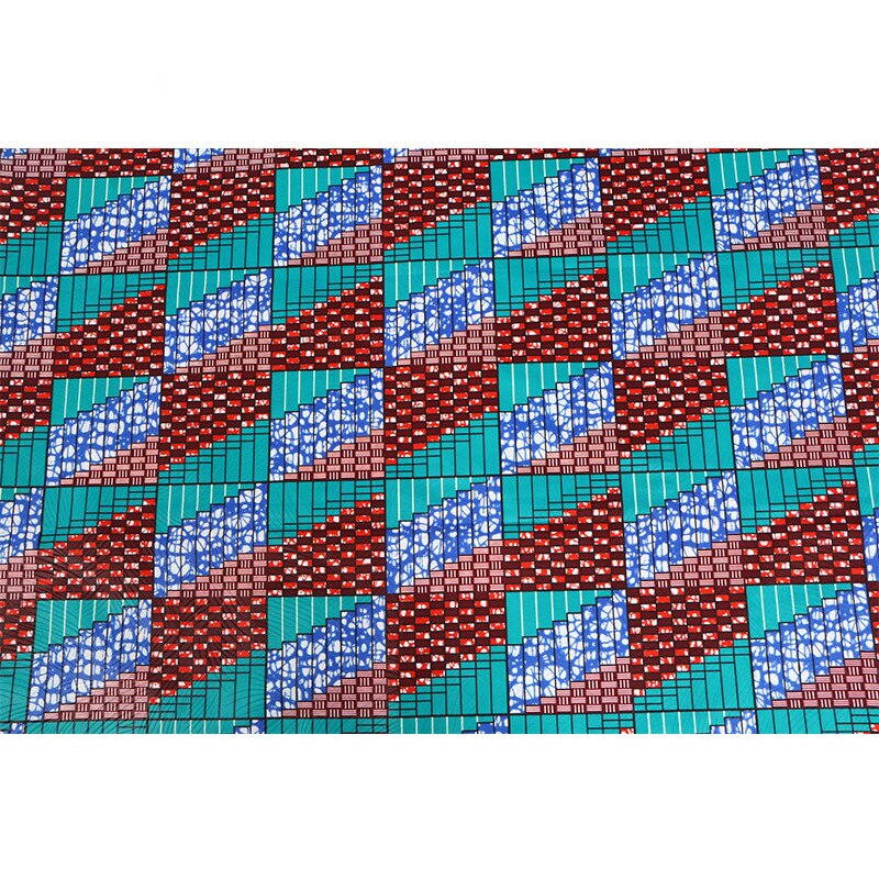 Telas de cera verde con estampado gótico africano para coser uniof 6 yardas