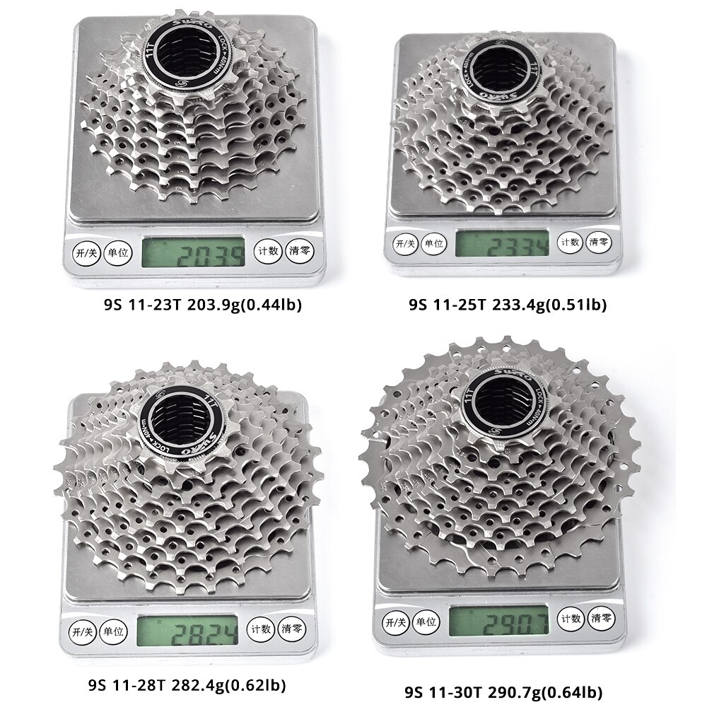 SWTXO Silver 9 Speed Cassette Freewheel For SHIMAN0 Mountain Bicycle Flywheel 9S 11-36T 23T 25T 28T 30T Cycling Accessories
