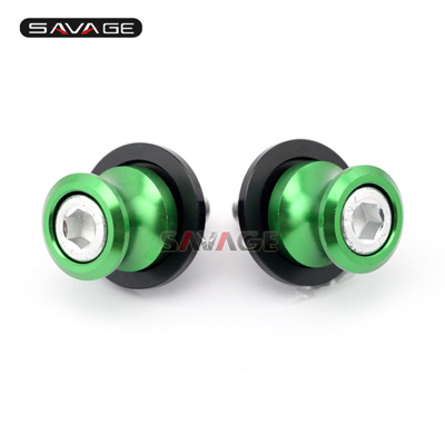 Achterbrug Spoelen Slider Voor KAWASAKI NINJA ZX-6R ZX-9R ZX-10R ZX-12R ZX-14R ZZR 600/1400 ZX6R ZX9R ZX10R ZX12R ZX14R Stand Schroef: Green