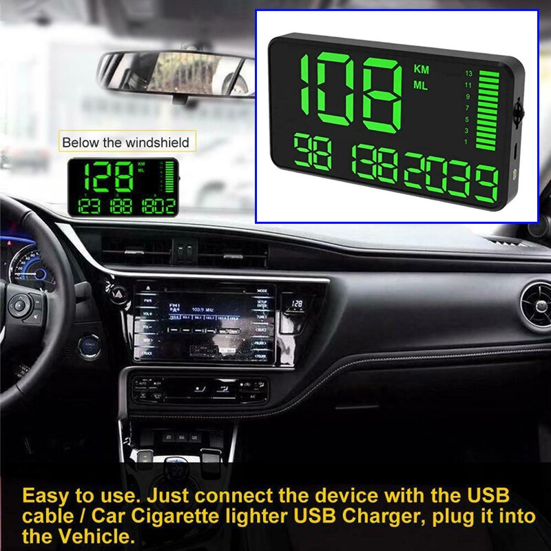 Sæt hud speedometer kit  c90 universal bil display overhastighed advarsel tilbehør