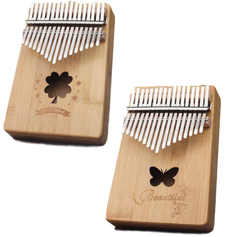 Kalimba Thumb Piano 17 Keys with Bamboo wood Portable Mbira Finger Piano for Kids and piano Beginners