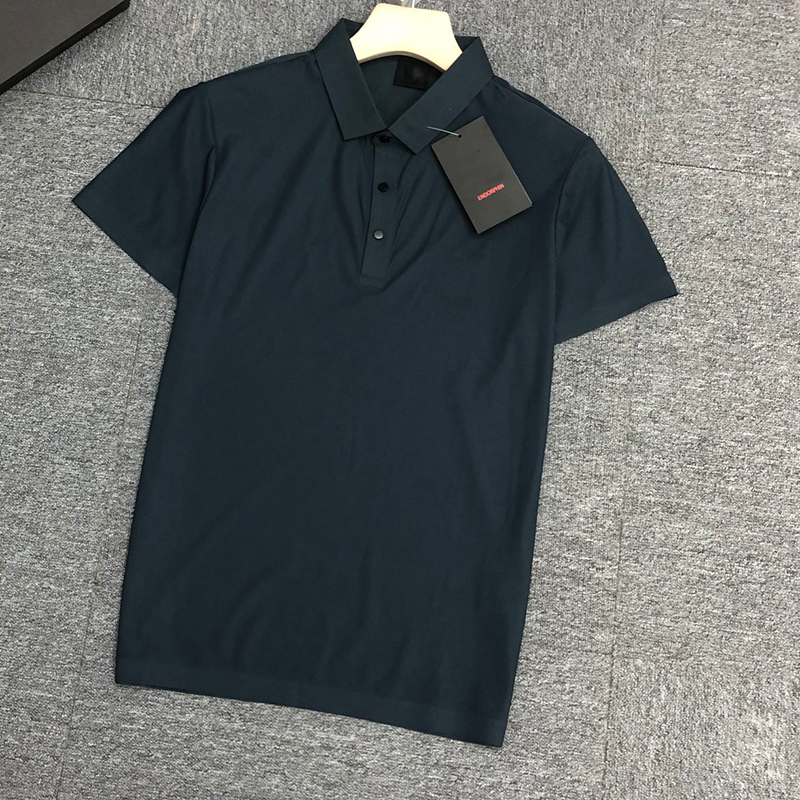 Męskie koszulki Polo Quick Dry Solid Smart Casual koszulka z krótkim rękawem skręcić w dół kołnierz lato Slim Fit odzież biznesowa 0458-4: gray / L