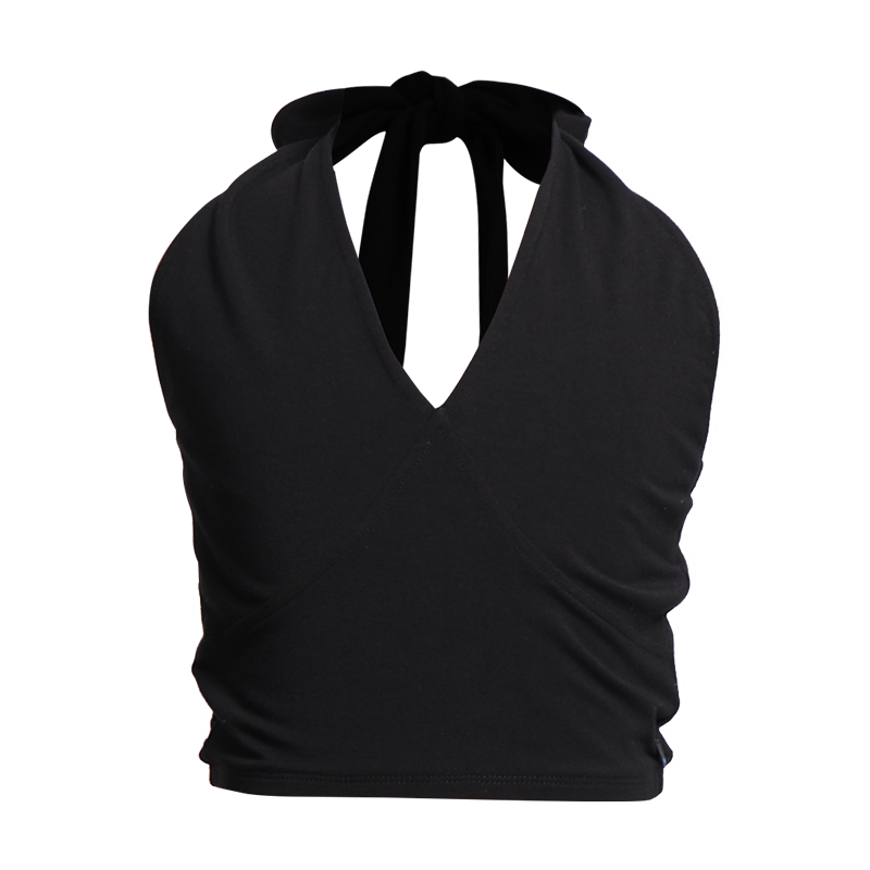 Sleeveless Black Backless Latin Dance Clothes Top for Little Girl/Children/Kids,Ballroom Modren Costume Performance Wears G1144