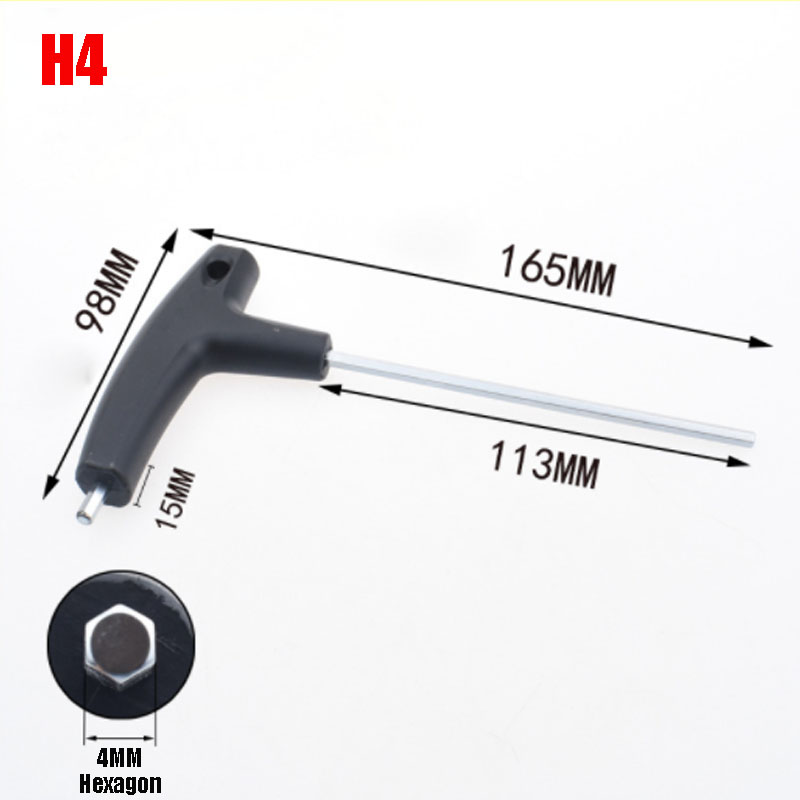 1PCS Allen Key Hex Wrench T Handle Flat Ball Spanner Double-End Hex Screwdriver Set For Auto Bike Motorycle ReapairT-wrench: H4