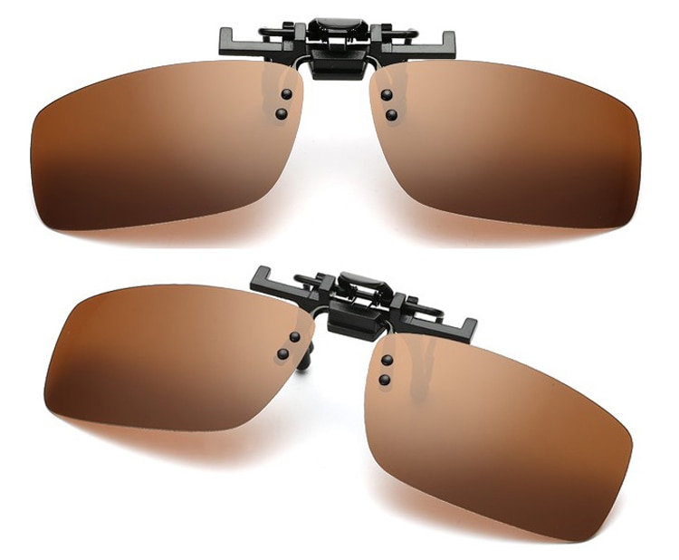 1 stk brille polariserede solbriller klip anti-uv nattesyn linse aviate drive solbriller 180 grader opaddrejning