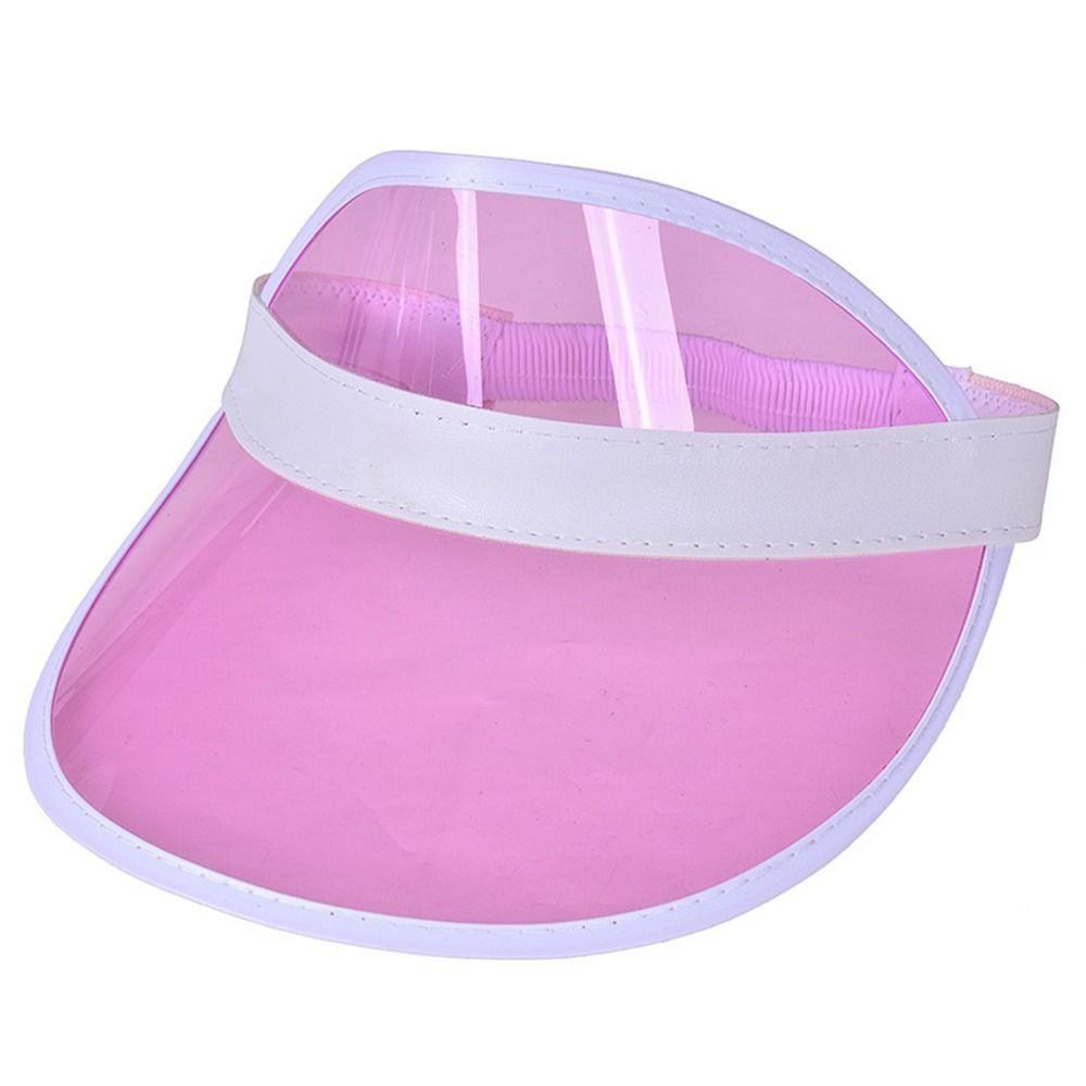 Pvc sommerbaseballhatt gjennomsiktig plast sportsvisirer dame menn anti-uv solhette utendørs solskjermhatt: Lilla