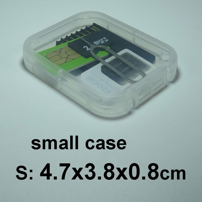 WAKEWO small Clear transparent box memory TF micro SD card case sim card adapter earphone collection box storage