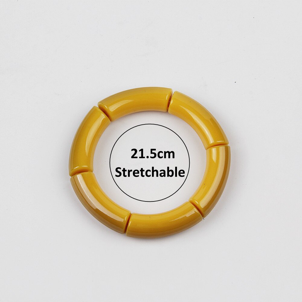Rekbaar Acryl Armbanden Armbanden Voor Vrouwen Meisjes Eenvoudige Stijl Meerdere Kleuren Rsin Bangle Elasticcuff Armband