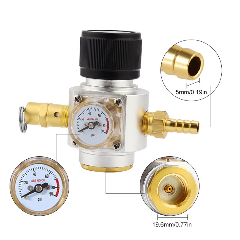 Hjemmebrygge øl gassledning montering , 5/16 &quot; pvc gass kullsyreslange ,0-90 psi  co2 regulator med kulelås og klemmer til  co2 gassflasker