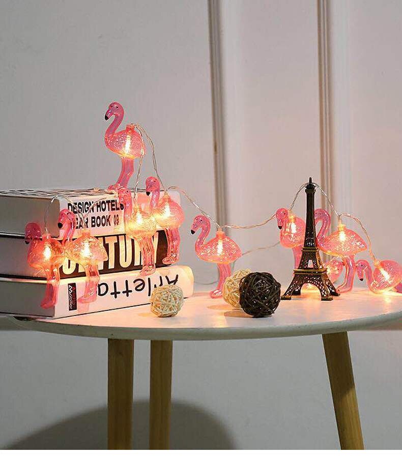 Rainbow Fairy Lights Garland LED String Christmas Tree Light Chain Night Lamp Patio Party Kids Bedroom Living Room Decor: Flamingo pink